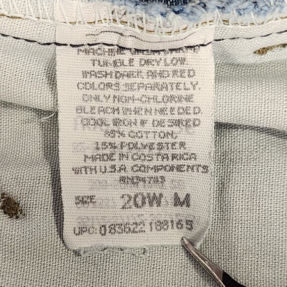 Vintage Lee Jeans Womens 20W Blue High Rise Tapered Leg Elastic Waist Mom Baggy - Picture 6 of 12